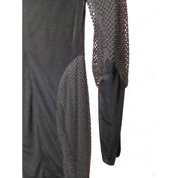 New with tags Donna Karan New York Black Mesh Velvet Sequin Dress Size 4 $495 - Picture 16 of 16
